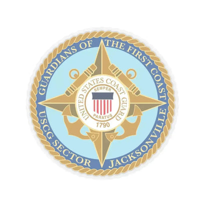 USCG Sector Jacksonville Guardians of the first coast (U.S. Coast Guard) STICKER Vinyl Kiss-Cut Decal 4 Inch Transparent - The Sticker Space