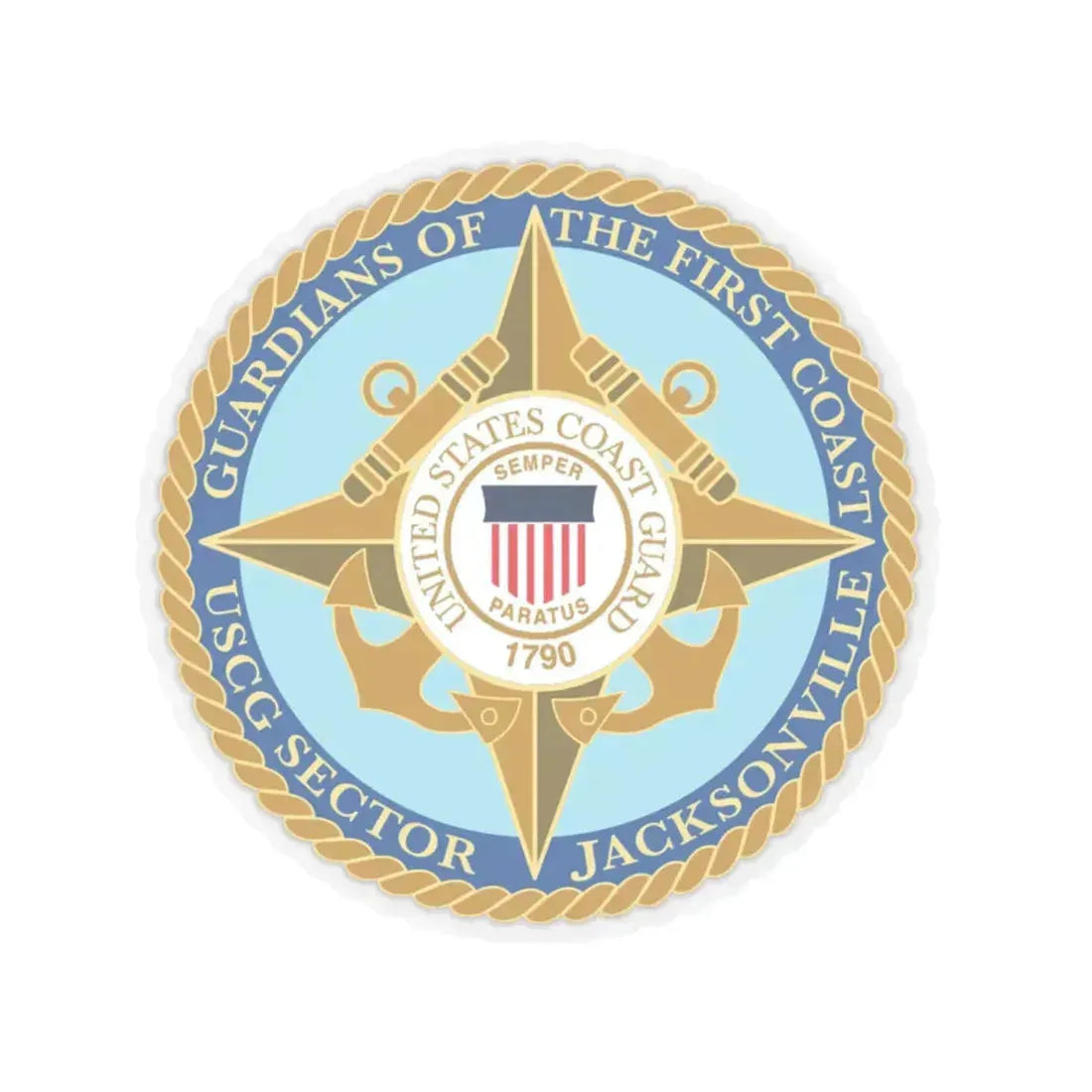 USCG Sector Jacksonville Guardians of the first coast (U.S. Coast Guard) STICKER Vinyl Kiss-Cut Decal 6 Inch Transparent - The Sticker Space