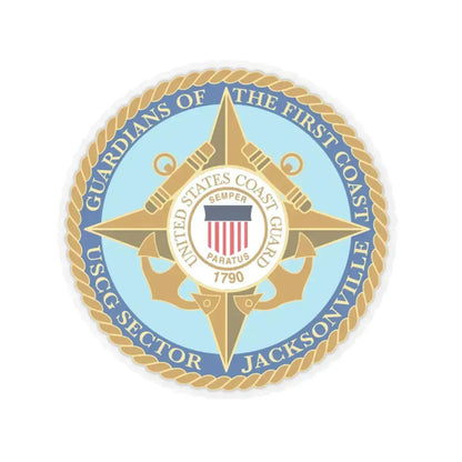 USCG Sector Jacksonville Guardians of the first coast (U.S. Coast Guard) STICKER Vinyl Kiss-Cut Decal 6 Inch Transparent - The Sticker Space