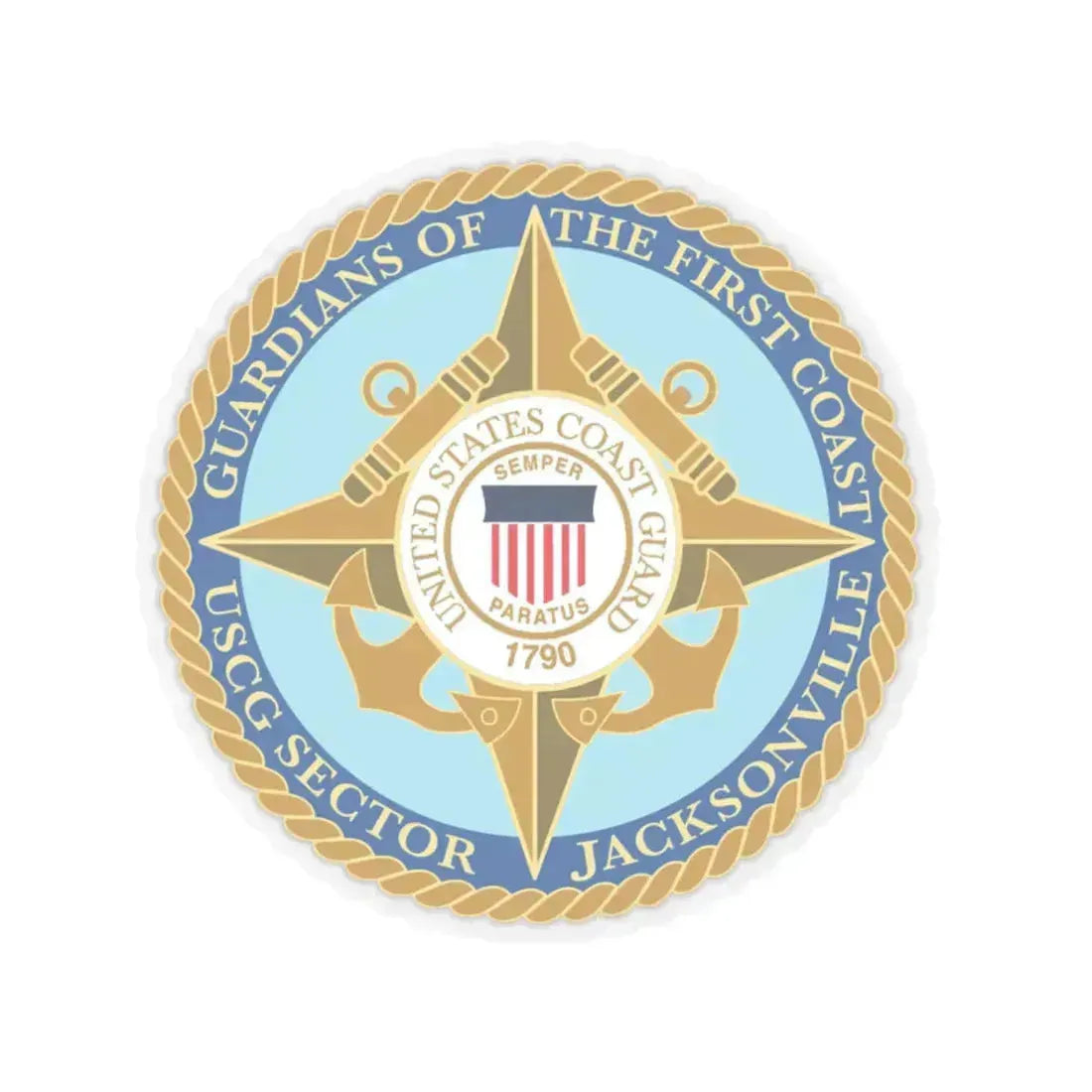 USCG Sector Jacksonville Guardians of the first coast (U.S. Coast Guard) STICKER Vinyl Kiss-Cut Decal 6 Inch Transparent - The Sticker Space