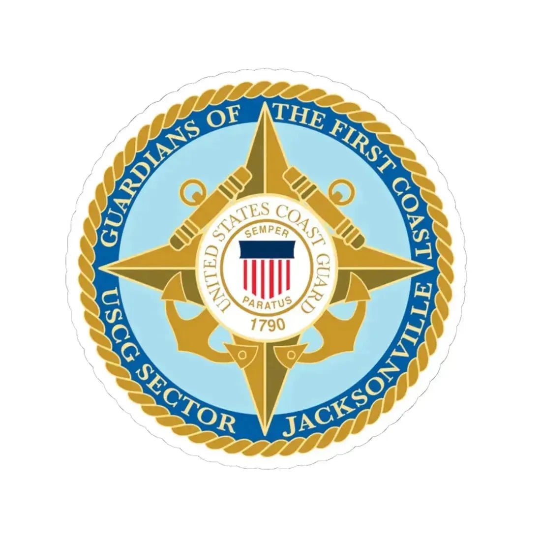 USCG Sector Jacksonville Guardians of the first coast (U.S. Coast Guard) STICKER Vinyl Kiss-Cut Decal 6 Inch White - The Sticker Space