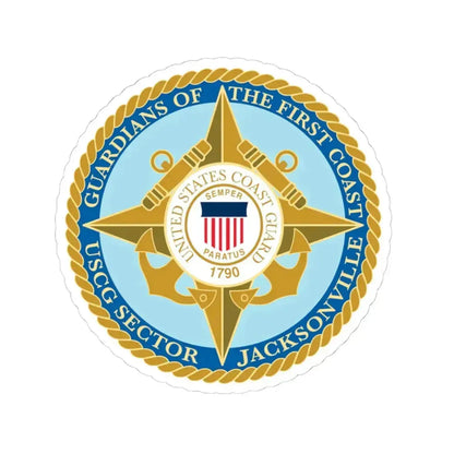USCG Sector Jacksonville Guardians of the first coast (U.S. Coast Guard) STICKER Vinyl Kiss-Cut Decal 6 Inch White - The Sticker Space