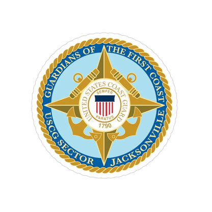 USCG Sector Jacksonville Guardians of the first coast (U.S. Coast Guard) Transparent STICKER Die-Cut Vinyl Decal 4 Inch - The Sticker Space