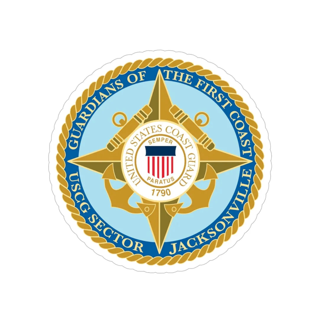 USCG Sector Jacksonville Guardians of the first coast (U.S. Coast Guard) Transparent STICKER Die-Cut Vinyl Decal 6 Inch - The Sticker Space