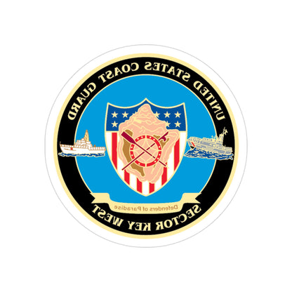 USCG Sector Key West New 2006 (U.S. Coast Guard) REVERSE PRINT Transparent STICKER-3" × 3"-The Sticker Space