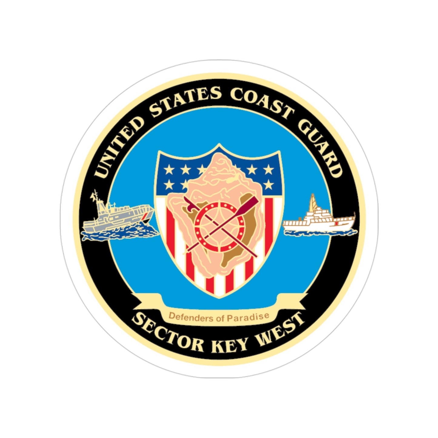 USCG Sector Key West New 2006 (U.S. Coast Guard) Transparent STICKER Die-Cut Vinyl Decal-3 Inch-The Sticker Space