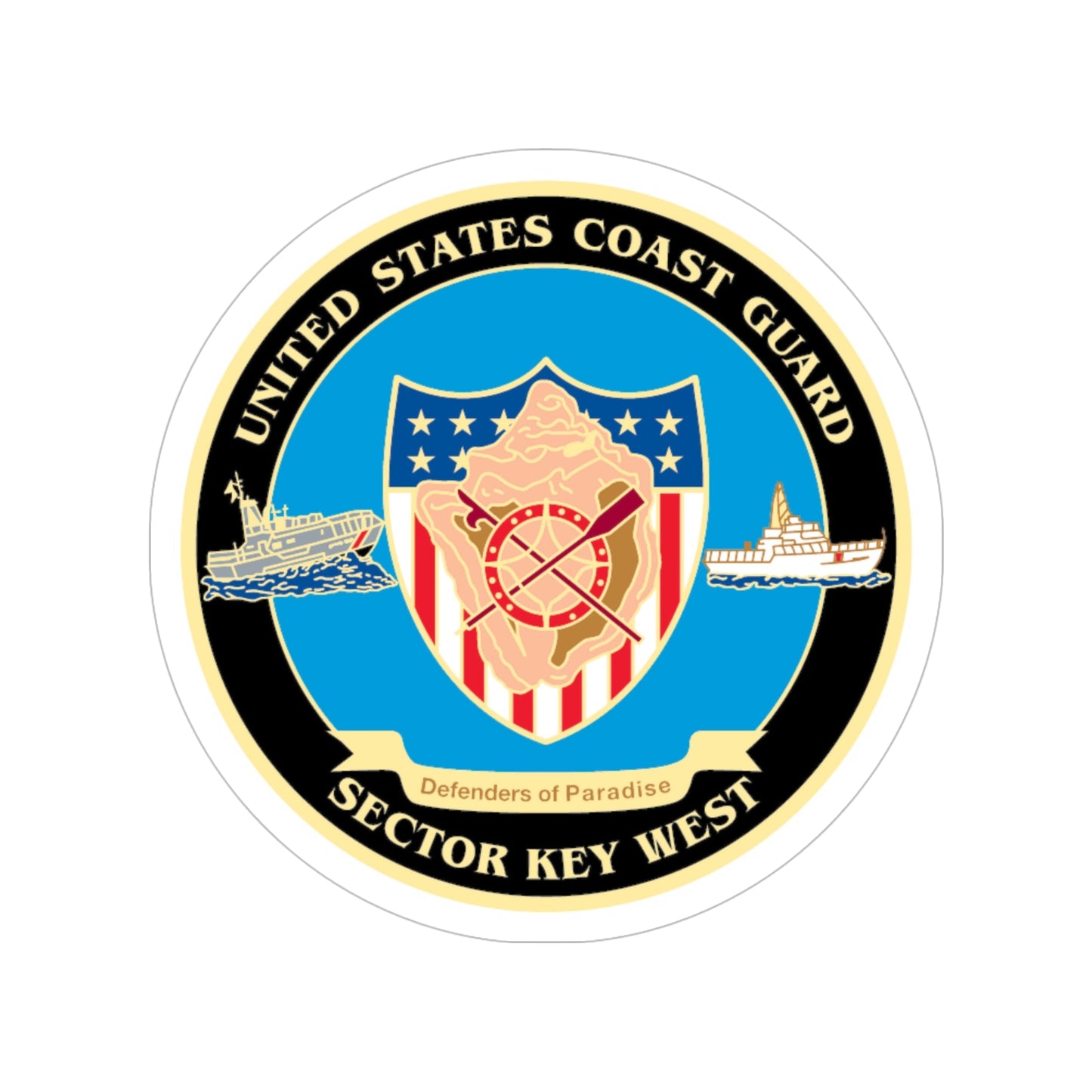 USCG Sector Key West New 2006 (U.S. Coast Guard) Transparent STICKER Die-Cut Vinyl Decal-5 Inch-The Sticker Space