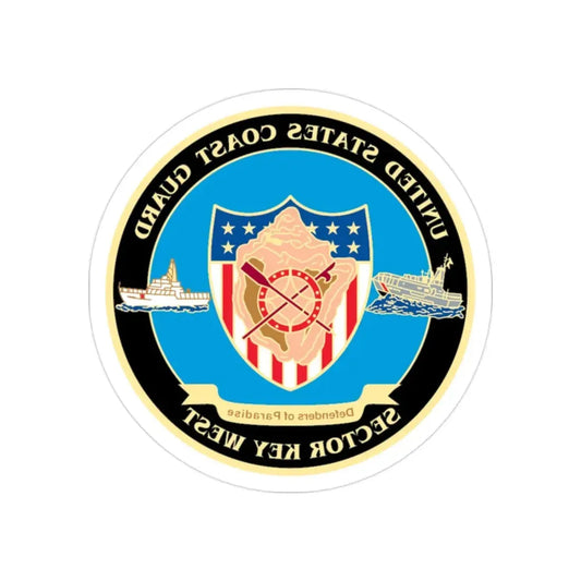 USCG Sector Key West   New 2006 (U.S. Coast Guard) REVERSE PRINT Transparent Die-Cut STICKER 2 Inch Die-Cut Transparent - The Sticker Space