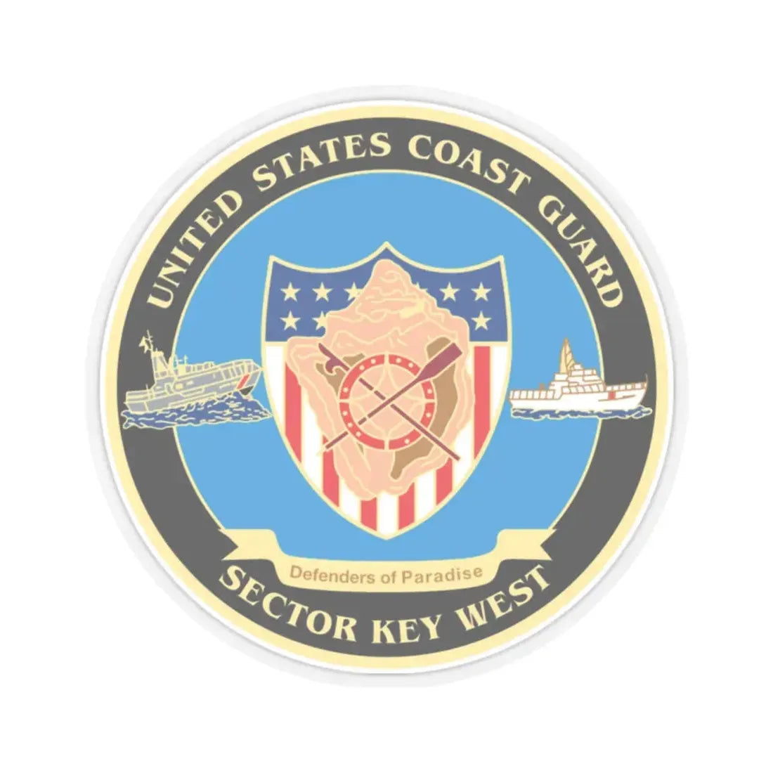 USCG Sector Key West   New 2006 (U.S. Coast Guard) STICKER Vinyl Kiss-Cut Decal 2 Inch Transparent - The Sticker Space