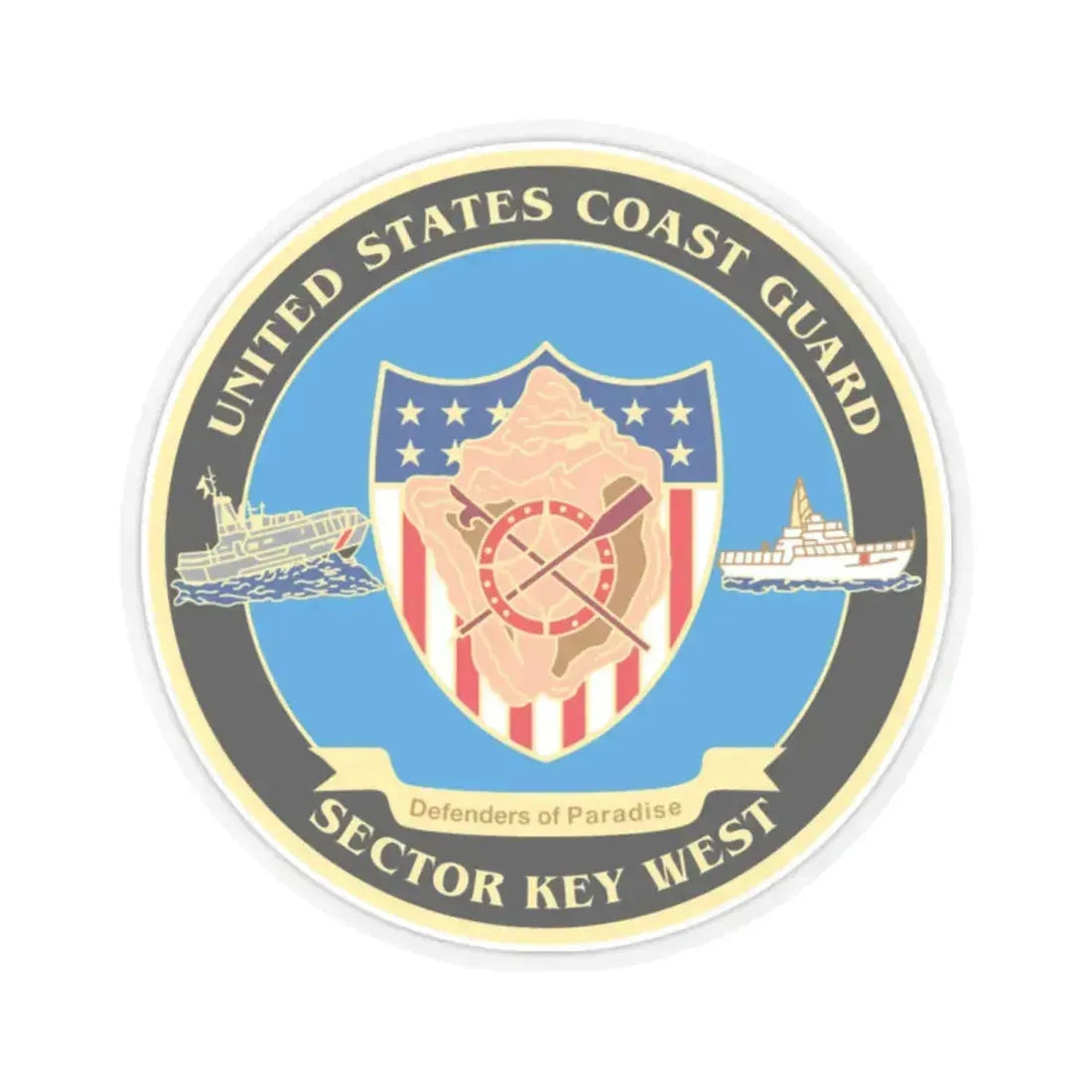 USCG Sector Key West   New 2006 (U.S. Coast Guard) STICKER Vinyl Kiss-Cut Decal 2 Inch Transparent - The Sticker Space