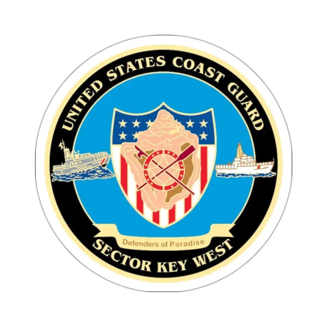 USCG Sector Key West   New 2006 (U.S. Coast Guard) STICKER Vinyl Kiss-Cut Decal 2 Inch White - The Sticker Space
