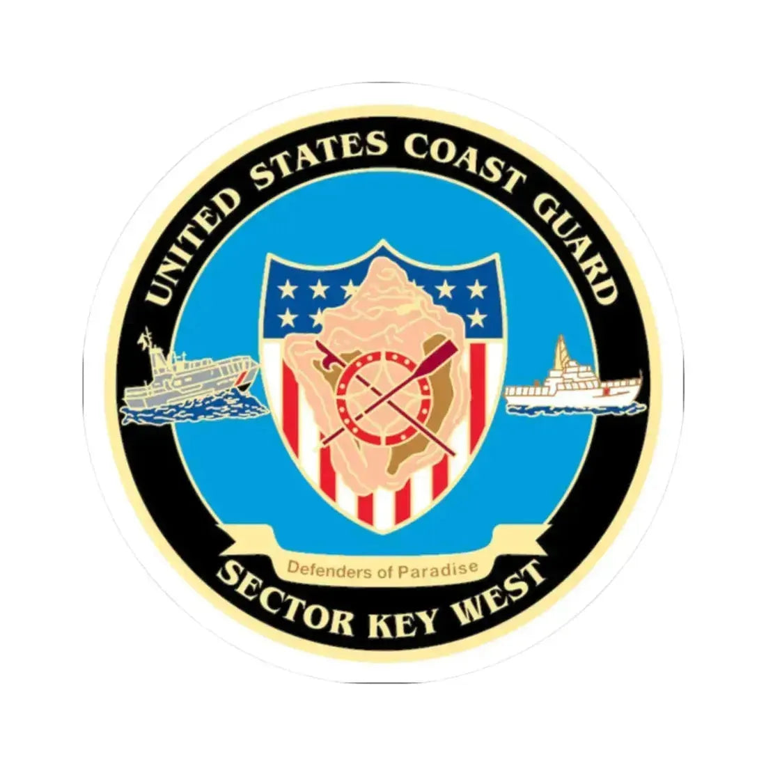 USCG Sector Key West   New 2006 (U.S. Coast Guard) STICKER Vinyl Kiss-Cut Decal 2 Inch White - The Sticker Space