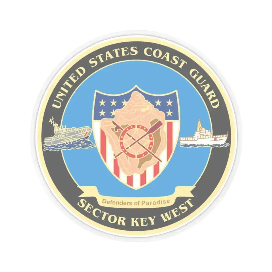 USCG Sector Key West   New 2006 (U.S. Coast Guard) STICKER Vinyl Kiss-Cut Decal 3 Inch Transparent - The Sticker Space