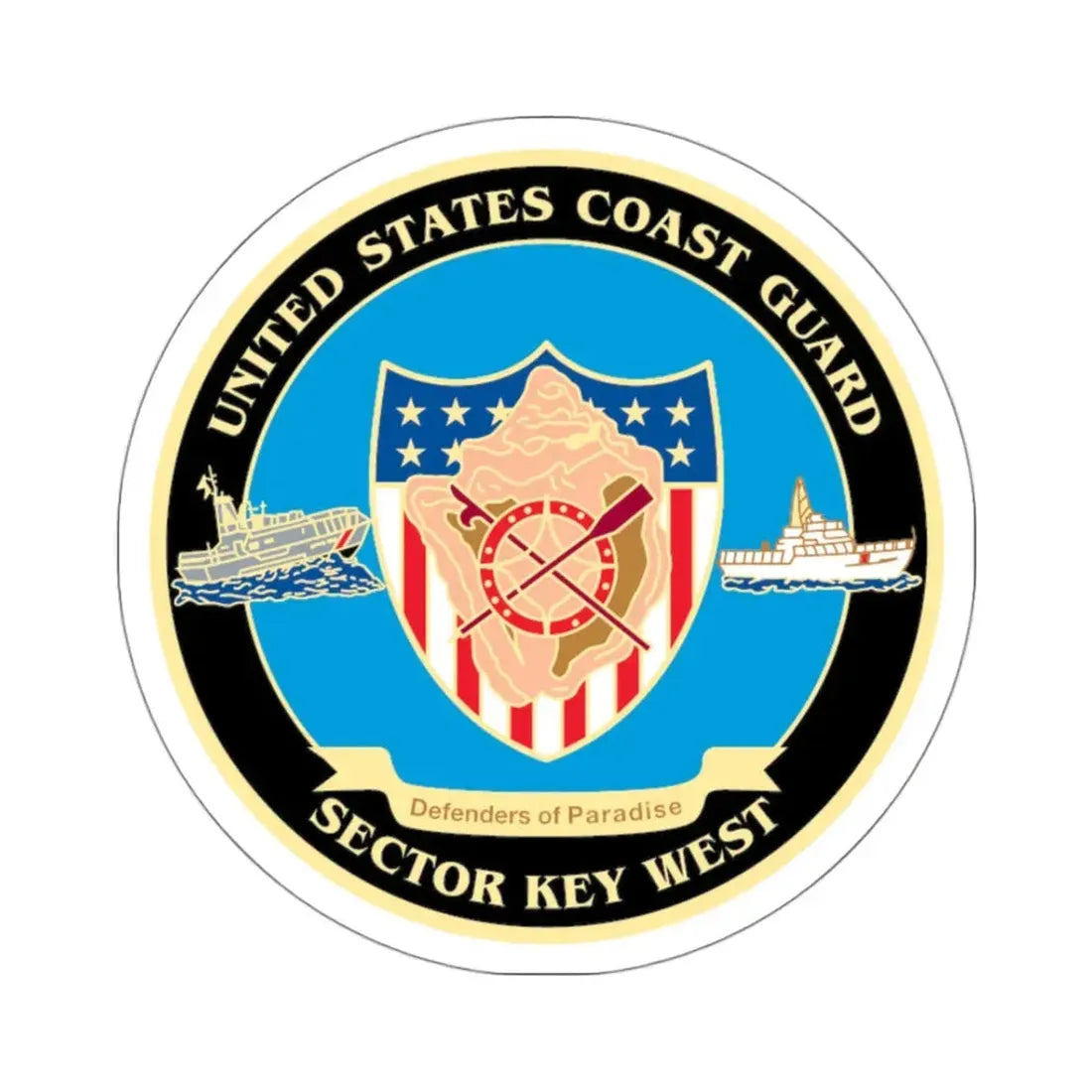 USCG Sector Key West   New 2006 (U.S. Coast Guard) STICKER Vinyl Kiss-Cut Decal 3 Inch White - The Sticker Space