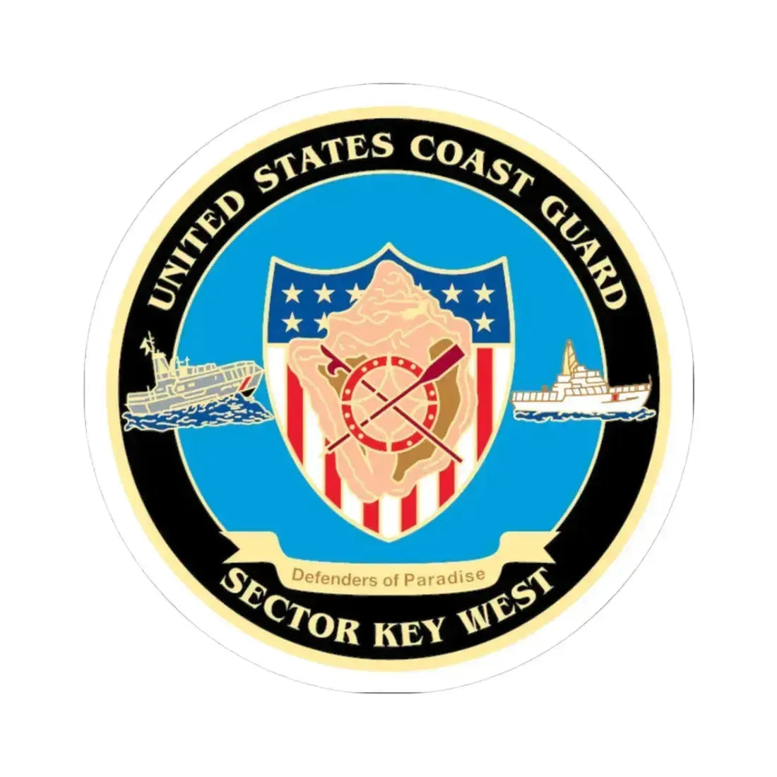 USCG Sector Key West   New 2006 (U.S. Coast Guard) STICKER Vinyl Kiss-Cut Decal 3 Inch White - The Sticker Space