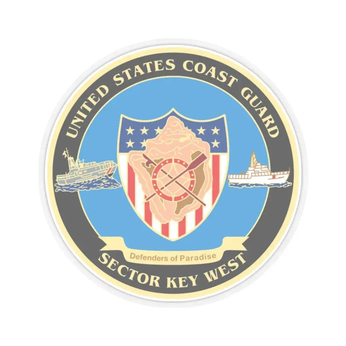 USCG Sector Key West   New 2006 (U.S. Coast Guard) STICKER Vinyl Kiss-Cut Decal 4 Inch Transparent - The Sticker Space