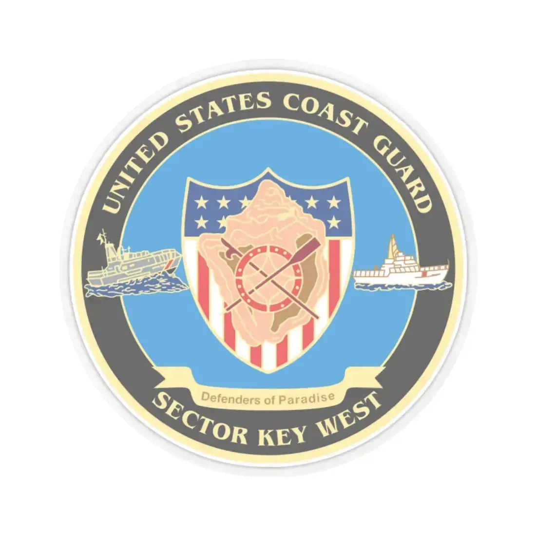 USCG Sector Key West   New 2006 (U.S. Coast Guard) STICKER Vinyl Kiss-Cut Decal 4 Inch Transparent - The Sticker Space