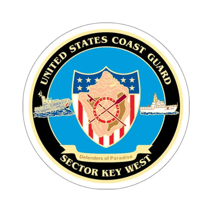 USCG Sector Key West   New 2006 (U.S. Coast Guard) STICKER Vinyl Kiss-Cut Decal 4 Inch White - The Sticker Space
