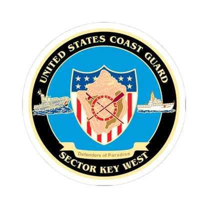 USCG Sector Key West   New 2006 (U.S. Coast Guard) STICKER Vinyl Kiss-Cut Decal 4 Inch White - The Sticker Space