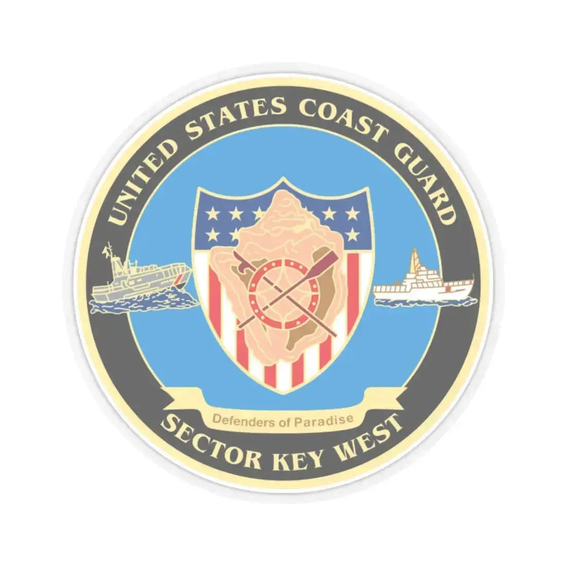 USCG Sector Key West   New 2006 (U.S. Coast Guard) STICKER Vinyl Kiss-Cut Decal 6 Inch Transparent - The Sticker Space