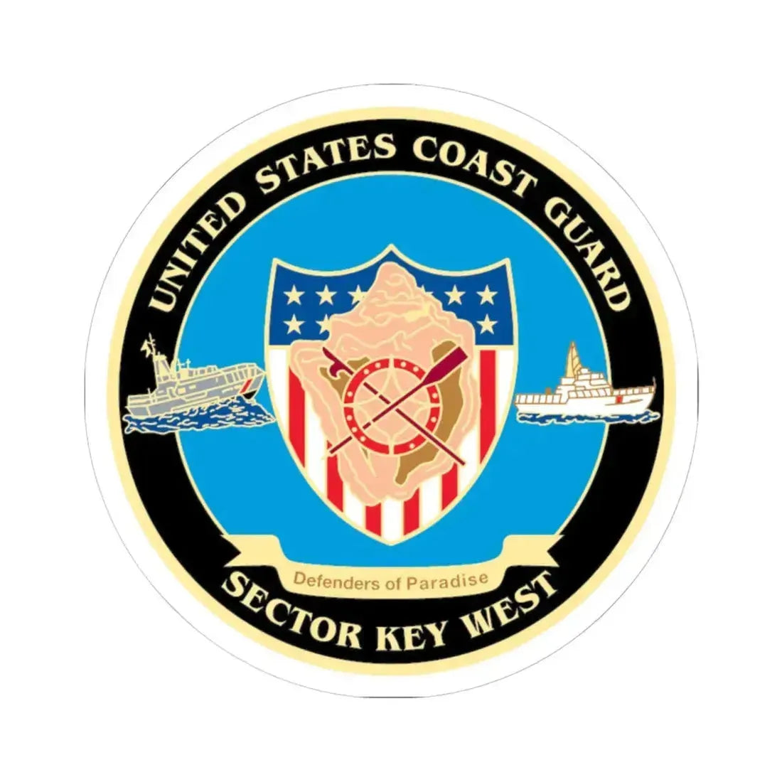 USCG Sector Key West   New 2006 (U.S. Coast Guard) STICKER Vinyl Kiss-Cut Decal 6 Inch White - The Sticker Space