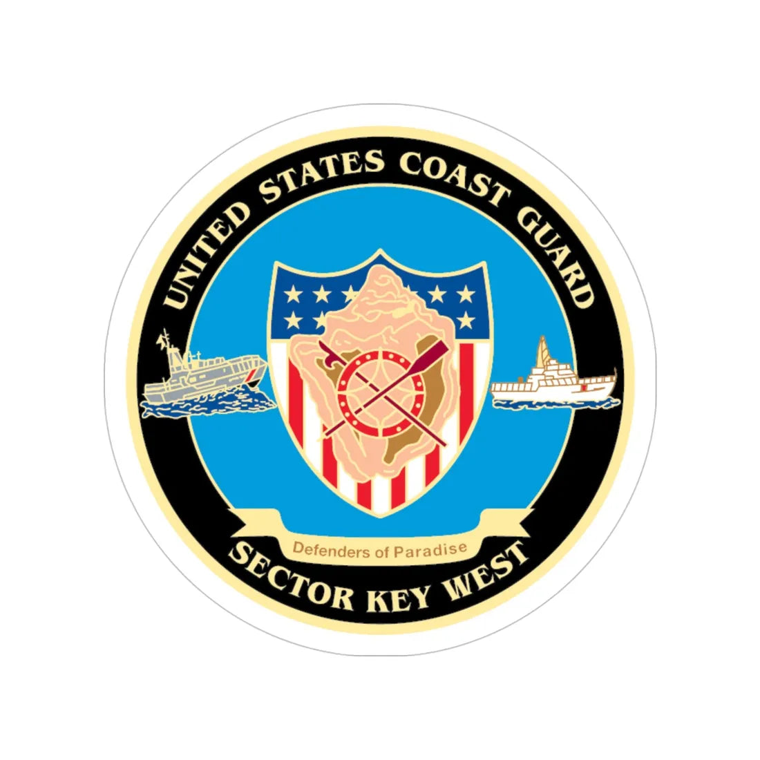 USCG Sector Key West New 2006 (U.S. Coast Guard) Transparent STICKER Die-Cut Vinyl Decal 4 Inch - The Sticker Space