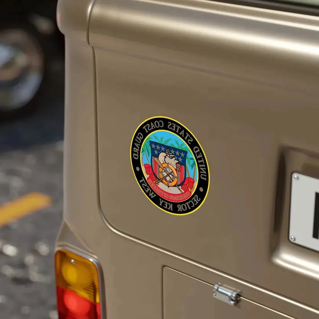 USCG Sector Key West (U.S. Coast Guard) REVERSE PRINT Transparent Die-Cut STICKER - The Sticker Space