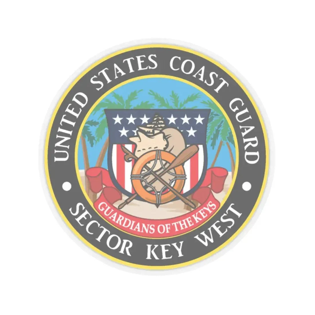 USCG Sector Key West (U.S. Coast Guard) STICKER Vinyl Kiss-Cut Decal 2 Inch Transparent - The Sticker Space