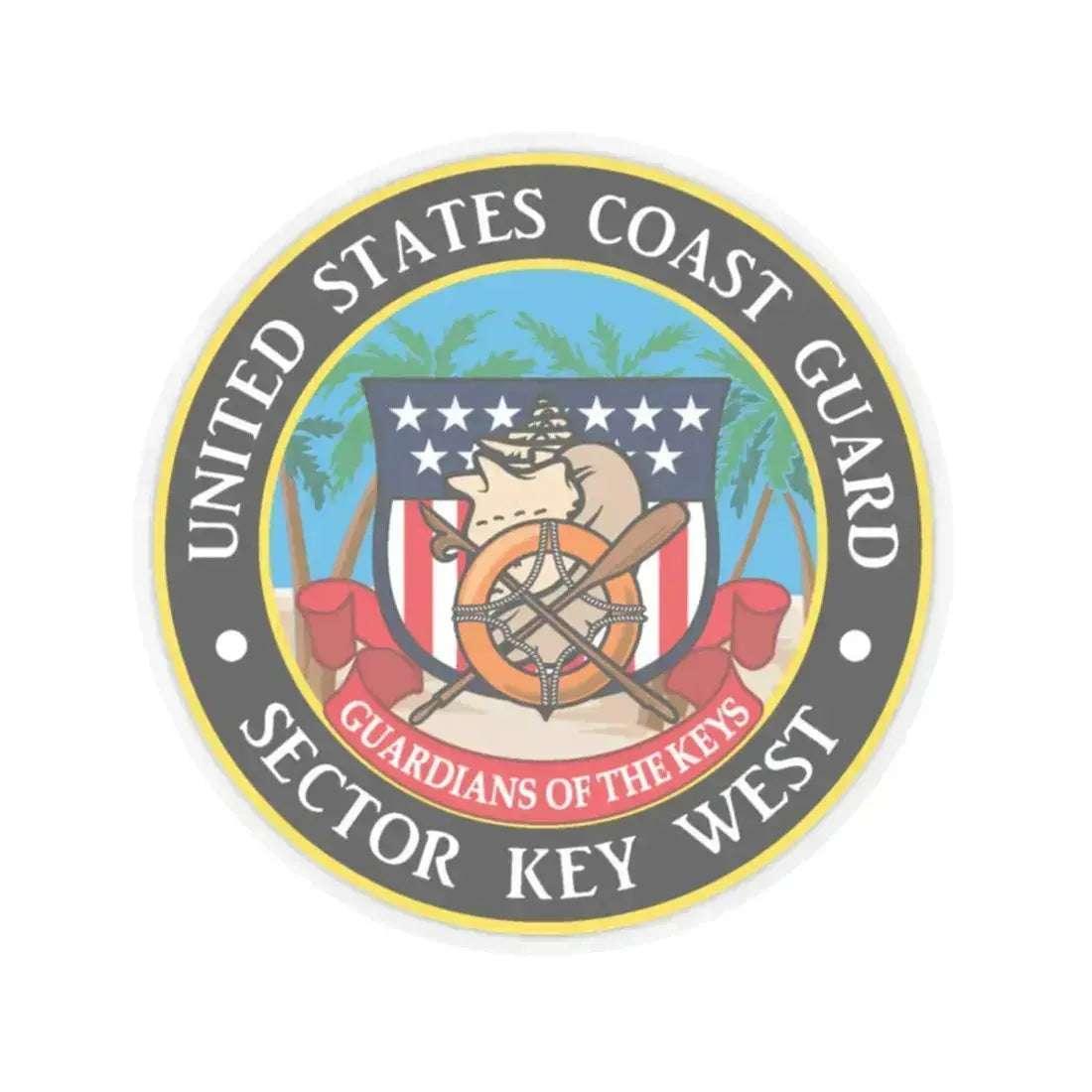 USCG Sector Key West (U.S. Coast Guard) STICKER Vinyl Kiss-Cut Decal 2 Inch Transparent - The Sticker Space