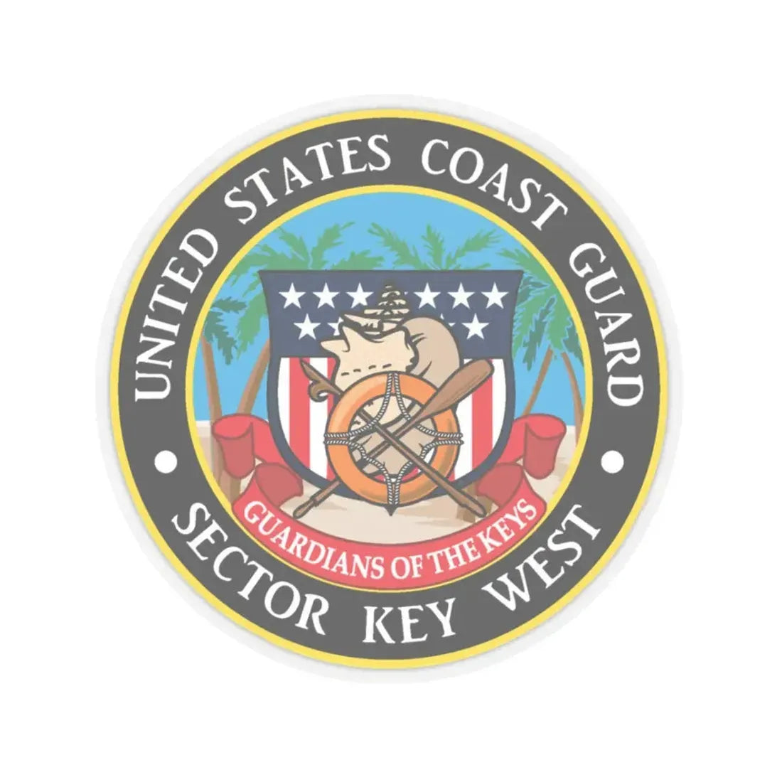 USCG Sector Key West (U.S. Coast Guard) STICKER Vinyl Kiss-Cut Decal 3 Inch Transparent - The Sticker Space