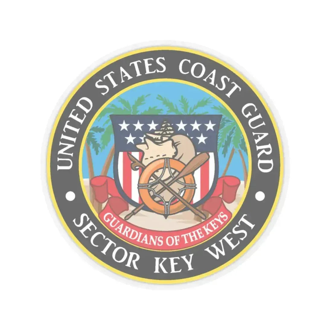 USCG Sector Key West (U.S. Coast Guard) STICKER Vinyl Kiss-Cut Decal 3 Inch Transparent - The Sticker Space