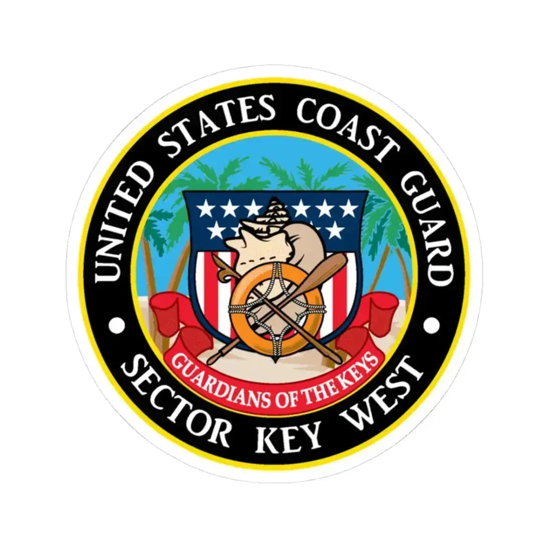 USCG Sector Key West (U.S. Coast Guard) STICKER Vinyl Kiss-Cut Decal 3 Inch White - The Sticker Space