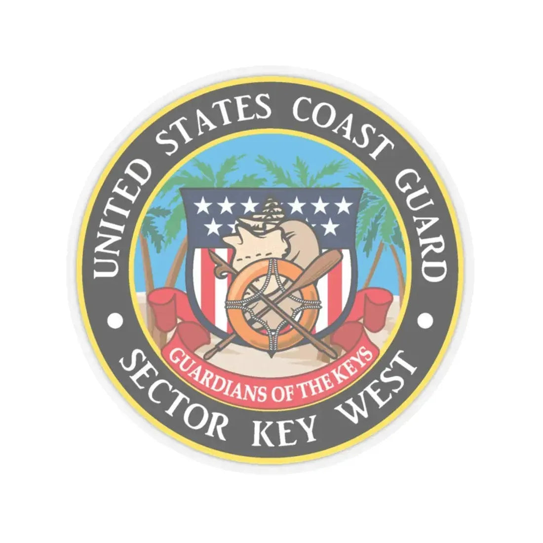 USCG Sector Key West (U.S. Coast Guard) STICKER Vinyl Kiss-Cut Decal 6 Inch Transparent - The Sticker Space
