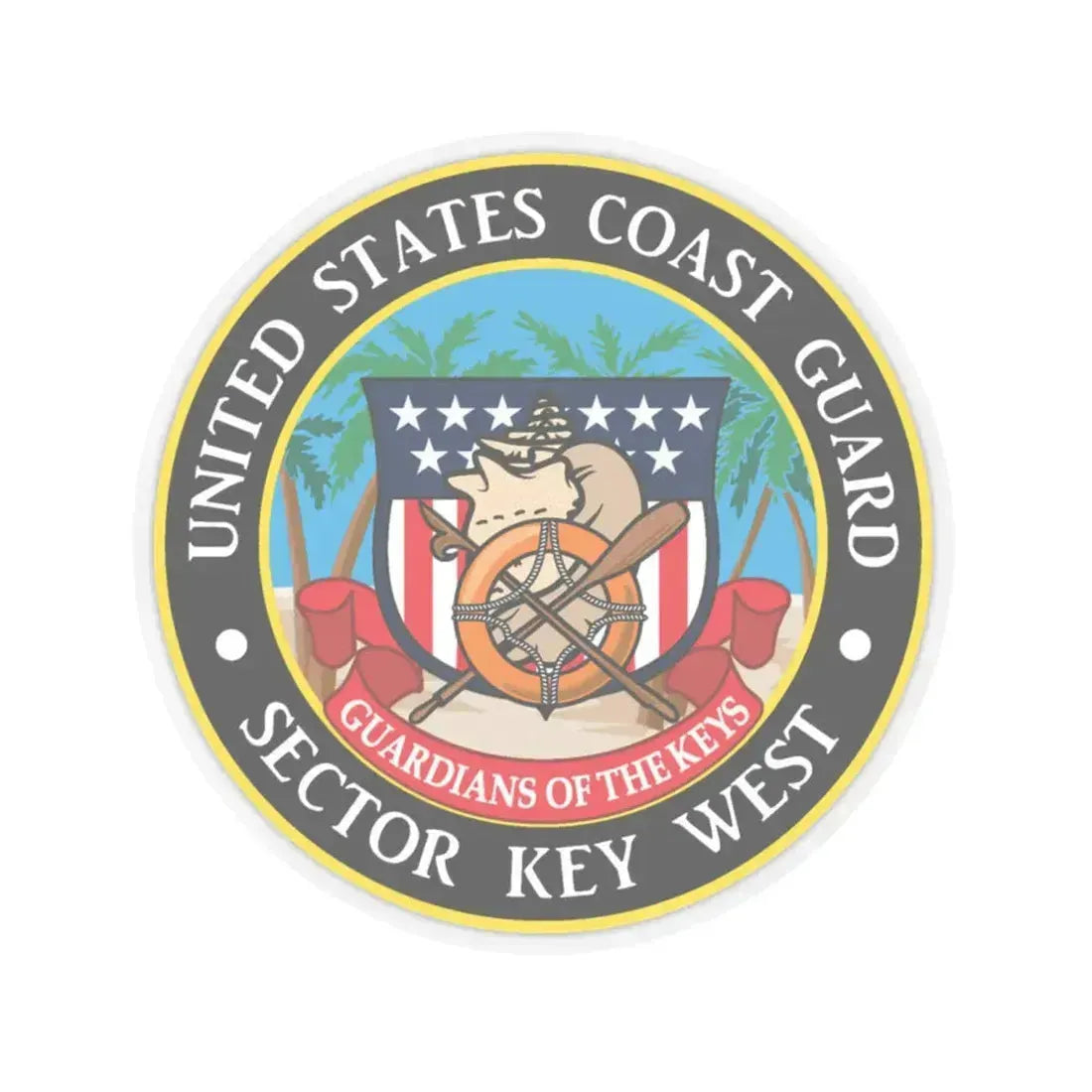 USCG Sector Key West (U.S. Coast Guard) STICKER Vinyl Kiss-Cut Decal 6 Inch Transparent - The Sticker Space