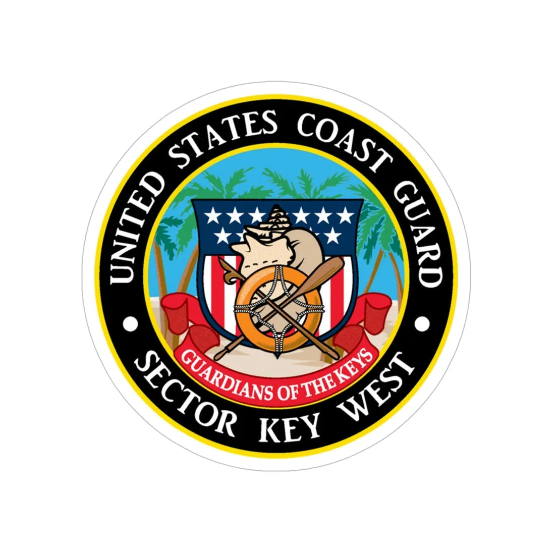 USCG Sector Key West (U.S. Coast Guard) Transparent STICKER Die-Cut Vinyl Decal 4 Inch - The Sticker Space