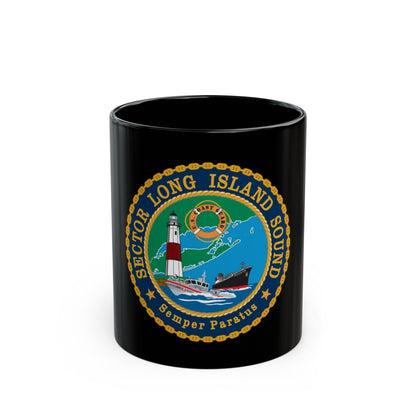 USCG Sector Long Island Sound (U.S. Coast Guard) Black Coffee Mug-11oz-The Sticker Space