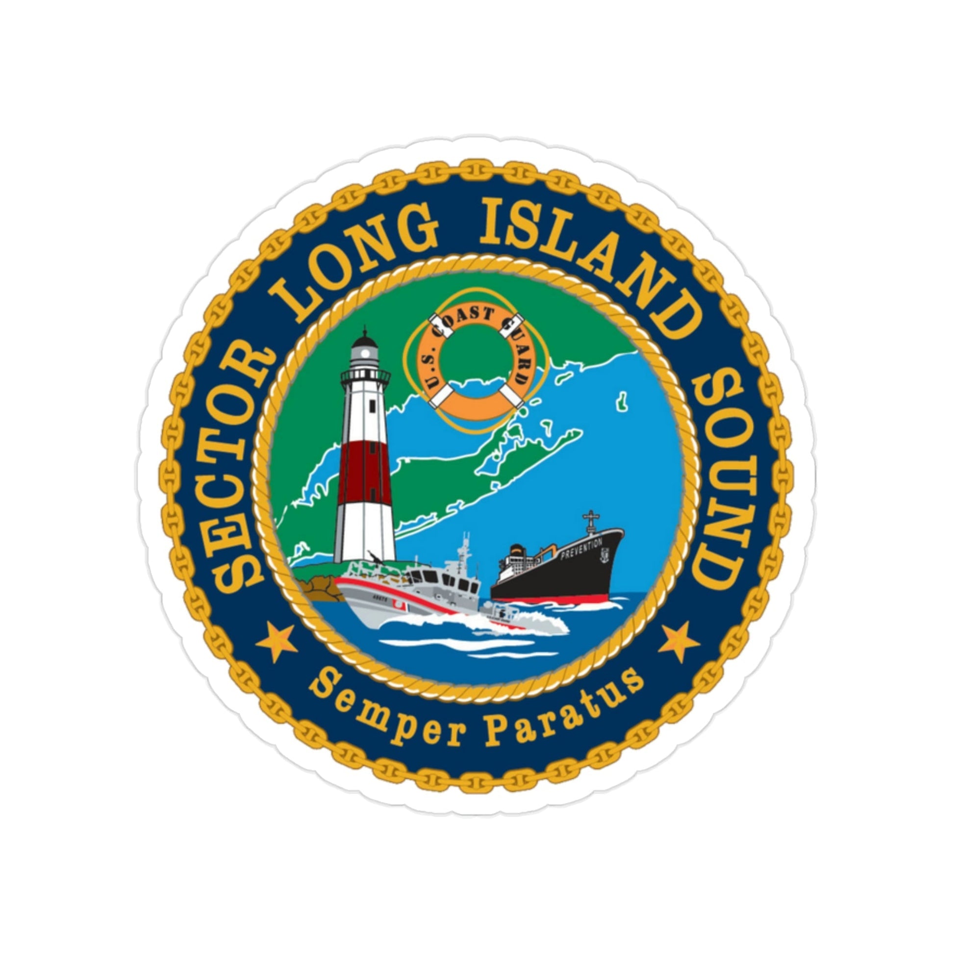 USCG Sector Long Island Sound (U.S. Coast Guard) Transparent STICKER Die-Cut Vinyl Decal-2 Inch-The Sticker Space