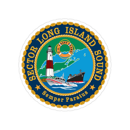 USCG Sector Long Island Sound (U.S. Coast Guard) Transparent STICKER Die-Cut Vinyl Decal-4 Inch-The Sticker Space