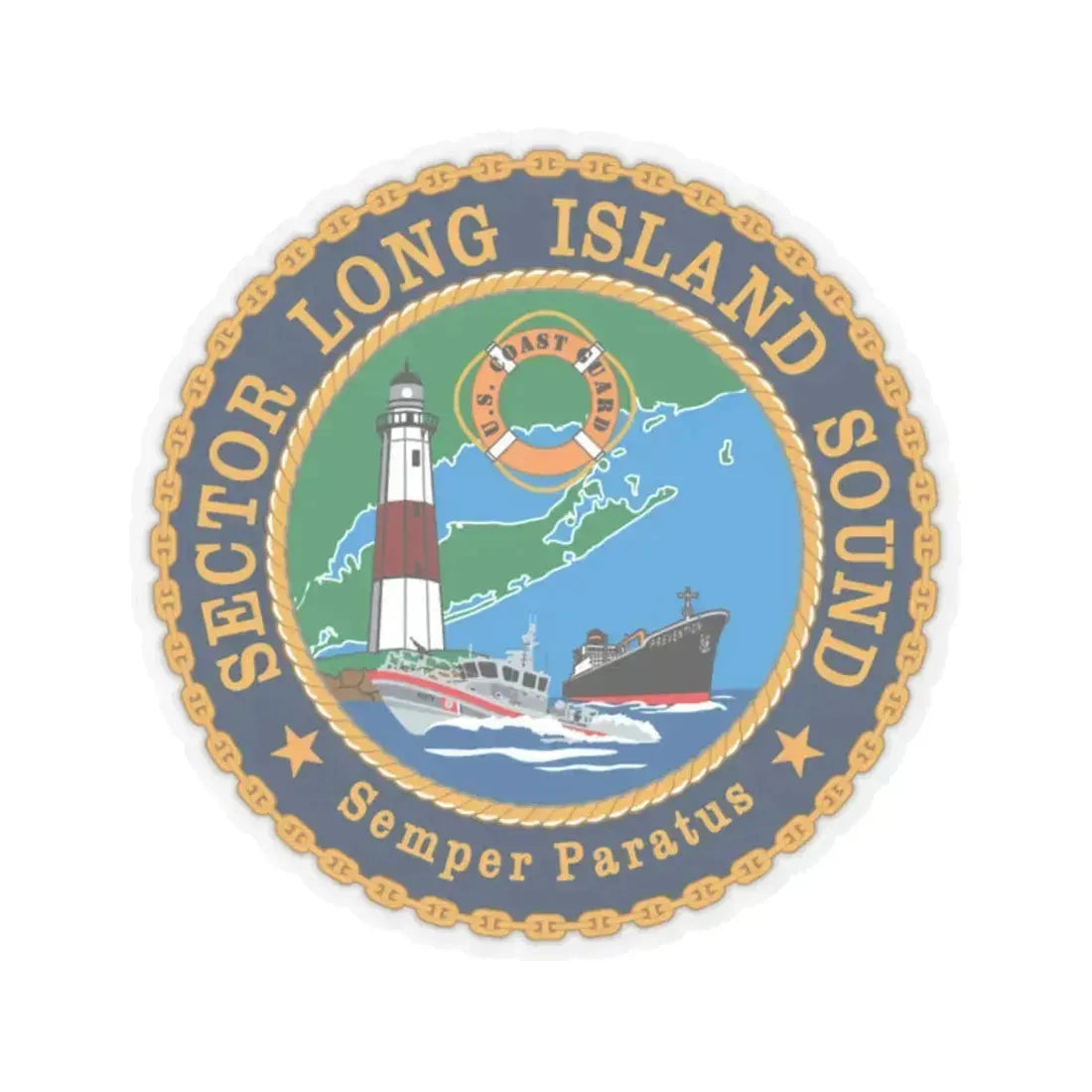 USCG Sector Long Island Sound (U.S. Coast Guard) STICKER Vinyl Kiss-Cut Decal 2 Inch Transparent - The Sticker Space