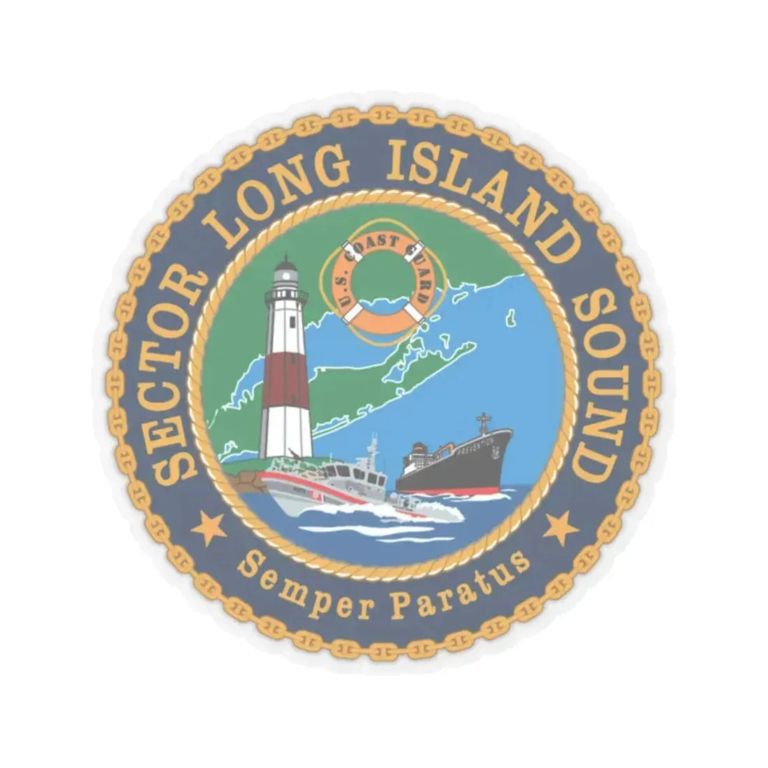 USCG Sector Long Island Sound (U.S. Coast Guard) STICKER Vinyl Kiss-Cut Decal 2 Inch Transparent - The Sticker Space
