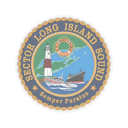 USCG Sector Long Island Sound (U.S. Coast Guard) STICKER Vinyl Kiss-Cut Decal 4 Inch Transparent - The Sticker Space