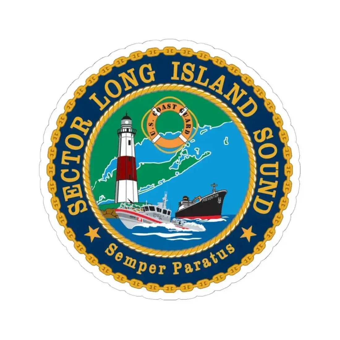 USCG Sector Long Island Sound (U.S. Coast Guard) STICKER Vinyl Kiss-Cut Decal 6 Inch White - The Sticker Space