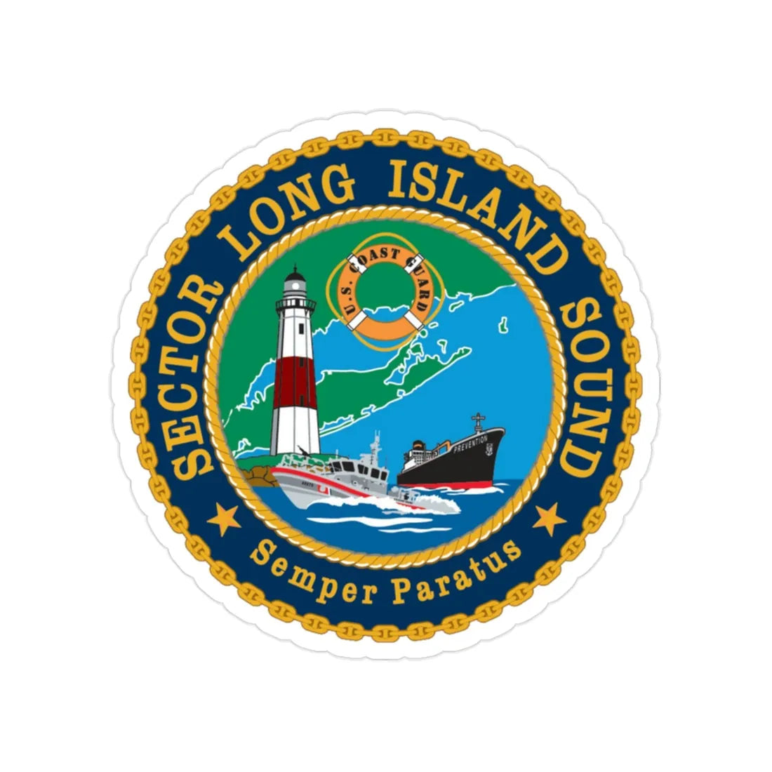 USCG Sector Long Island Sound (U.S. Coast Guard) Transparent STICKER Die-Cut Vinyl Decal 2 Inch - The Sticker Space