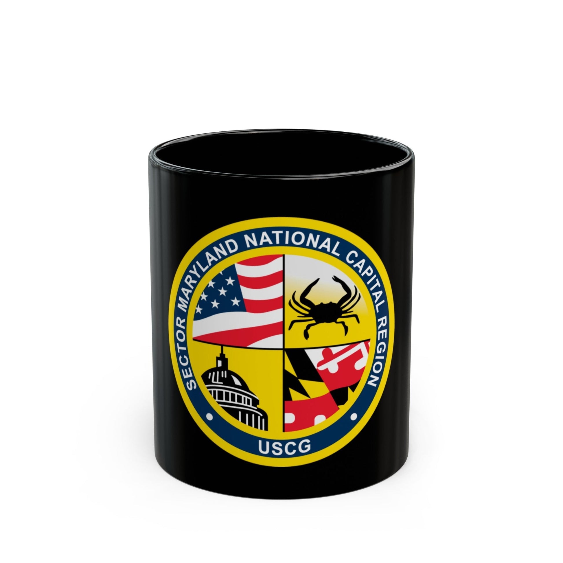 USCG Sector Maryland NRC (U.S. Coast Guard) Black Coffee Mug-11oz-The Sticker Space