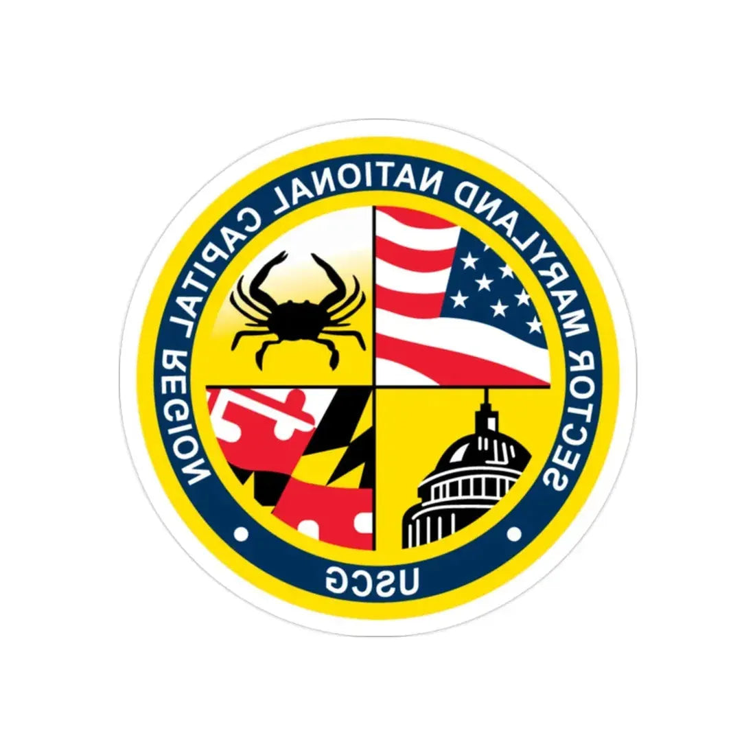 USCG Sector Maryland NRC (U.S. Coast Guard) REVERSE PRINT Transparent Die-Cut STICKER 2 Inch Die-Cut Transparent - The Sticker Space
