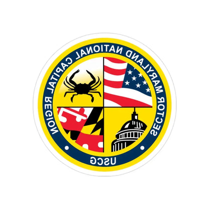 USCG Sector Maryland NRC (U.S. Coast Guard) REVERSE PRINT Transparent Die-Cut STICKER 2 Inch Die-Cut Transparent - The Sticker Space