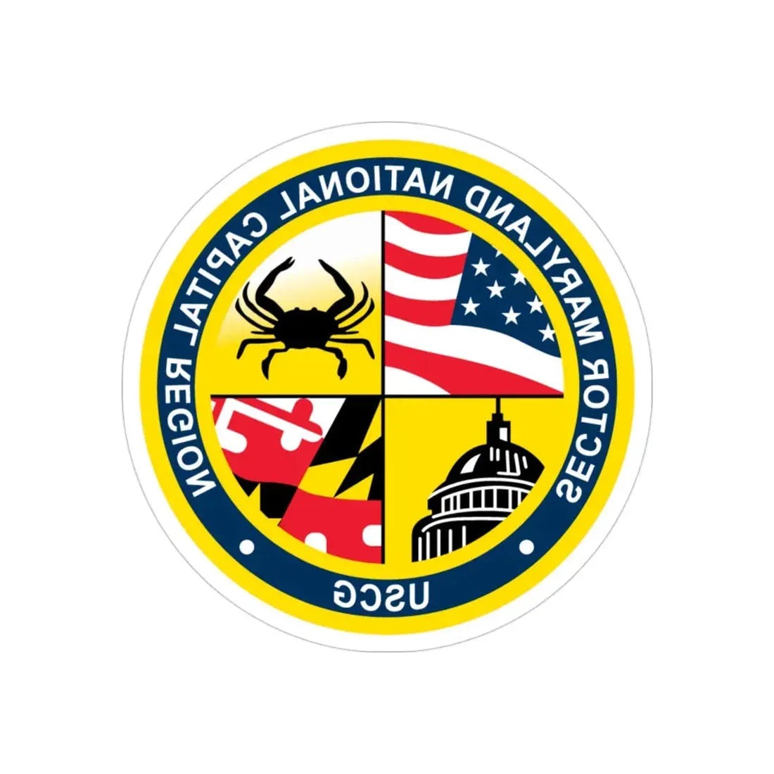 USCG Sector Maryland NRC (U.S. Coast Guard) REVERSE PRINT Transparent Die-Cut STICKER 3 Inch Die-Cut Transparent - The Sticker Space