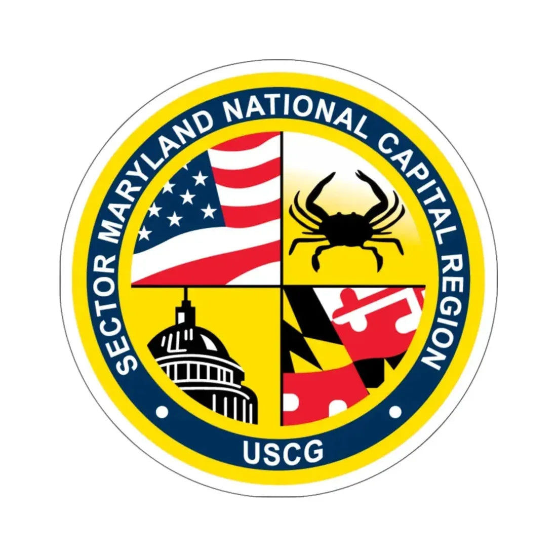 USCG Sector Maryland NRC (U.S. Coast Guard) STICKER Vinyl Kiss-Cut Decal 6 Inch White - The Sticker Space