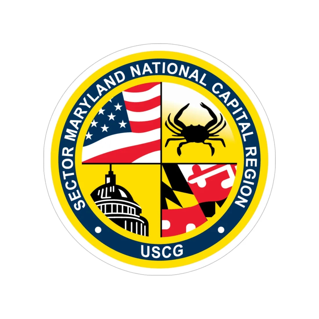 USCG Sector Maryland NRC (U.S. Coast Guard) Transparent STICKER Die-Cut Vinyl Decal 5 Inch - The Sticker Space