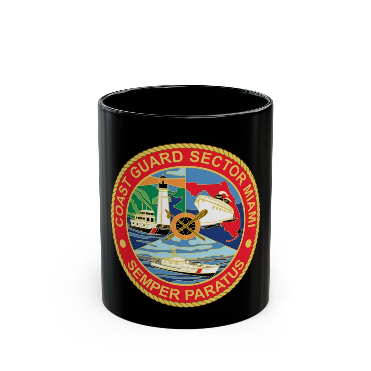 USCG Sector Miami (U.S. Coast Guard) Black Coffee Mug-11oz-The Sticker Space